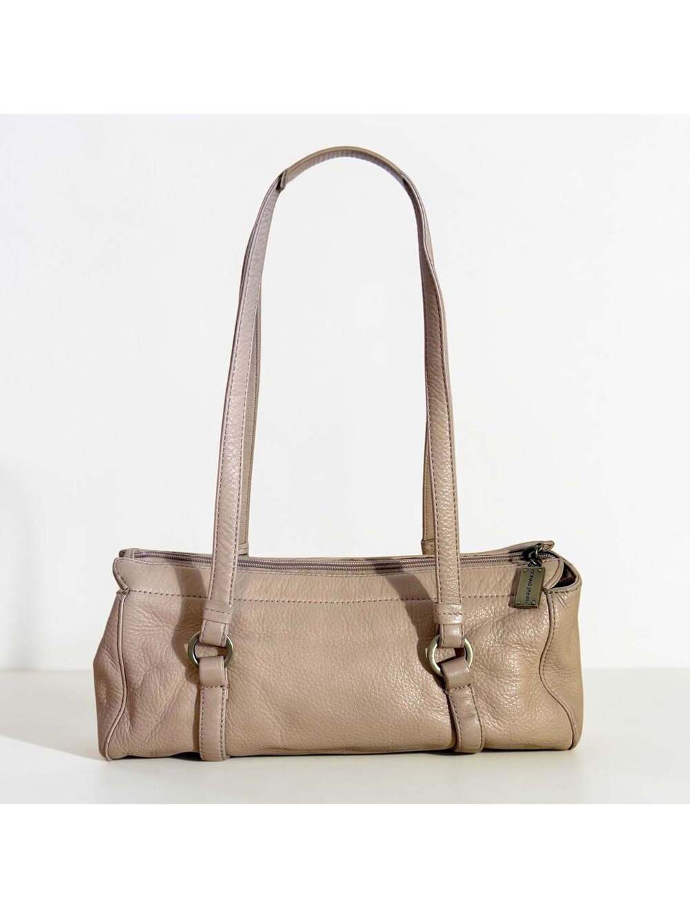 Donald J Pliner Blush Cream Leather Barrel Shoulder Bag Purse - Some Wear